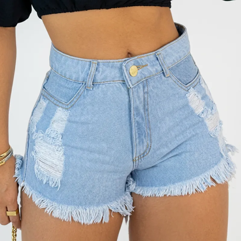 Short jeans barra dobrada