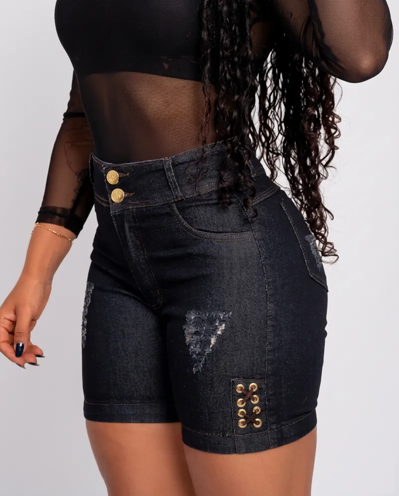 Bermuda jeans preta